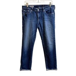 AG Adriano Goldschmied Women Jean 30R 33x26 Blue Stilt Roll Up Cigarette Low Ris